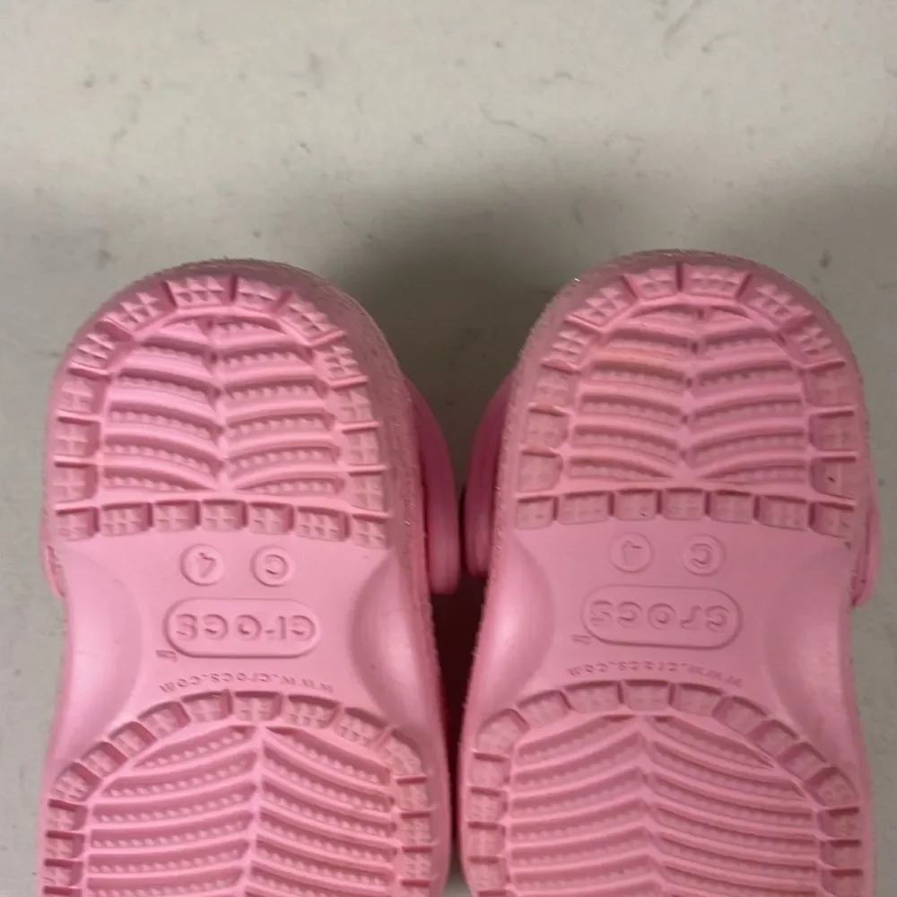 Crocs Littles Kids Pink Glitter Clogs - Pink Size 4 Unlined Glitter